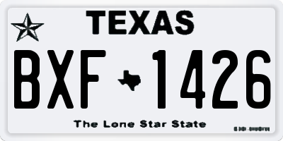 TX license plate BXF1426