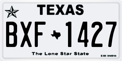 TX license plate BXF1427