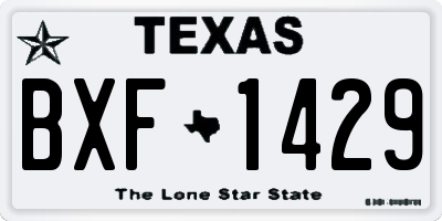 TX license plate BXF1429