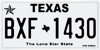 TX license plate BXF1430