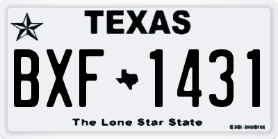 TX license plate BXF1431