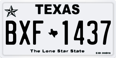 TX license plate BXF1437