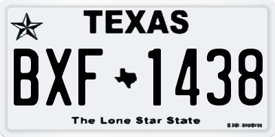 TX license plate BXF1438