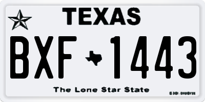 TX license plate BXF1443