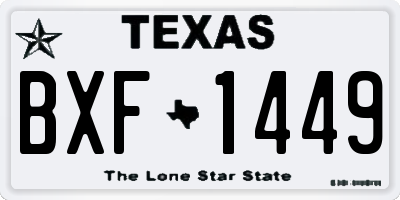 TX license plate BXF1449