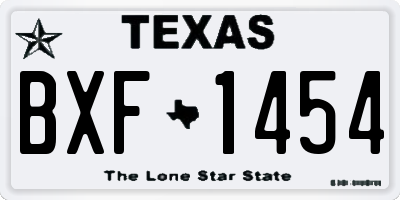 TX license plate BXF1454