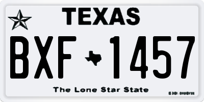 TX license plate BXF1457