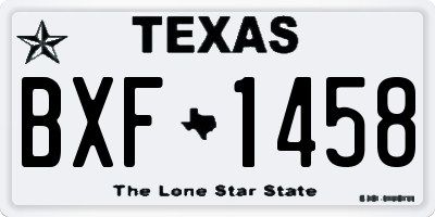 TX license plate BXF1458