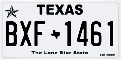 TX license plate BXF1461