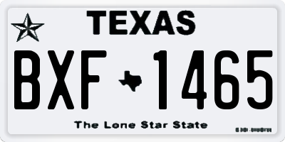TX license plate BXF1465