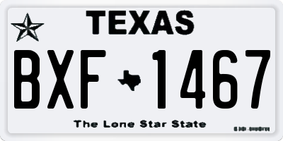 TX license plate BXF1467