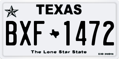 TX license plate BXF1472
