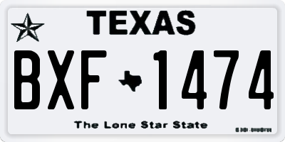 TX license plate BXF1474