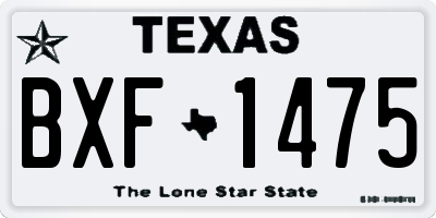TX license plate BXF1475