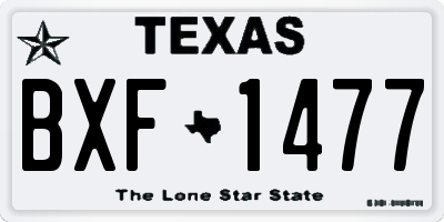 TX license plate BXF1477