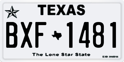 TX license plate BXF1481