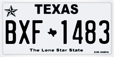 TX license plate BXF1483