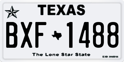 TX license plate BXF1488