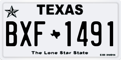 TX license plate BXF1491