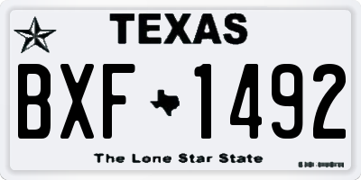 TX license plate BXF1492