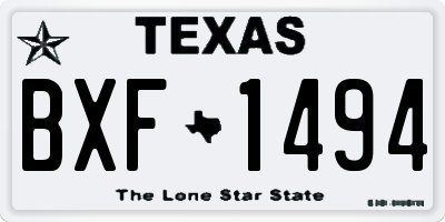 TX license plate BXF1494
