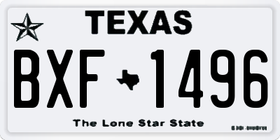 TX license plate BXF1496