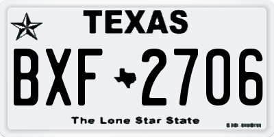 TX license plate BXF2706