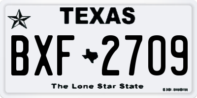 TX license plate BXF2709