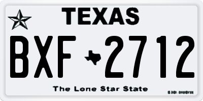 TX license plate BXF2712