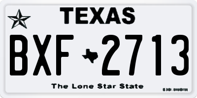 TX license plate BXF2713