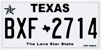 TX license plate BXF2714