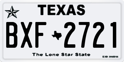 TX license plate BXF2721
