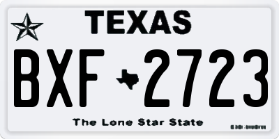 TX license plate BXF2723