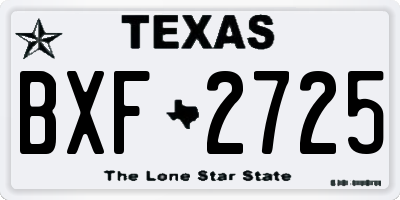 TX license plate BXF2725