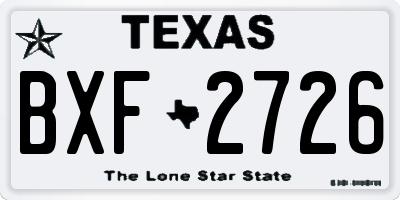 TX license plate BXF2726