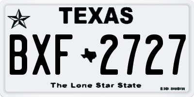 TX license plate BXF2727