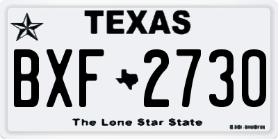 TX license plate BXF2730