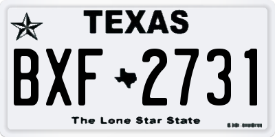 TX license plate BXF2731