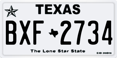 TX license plate BXF2734