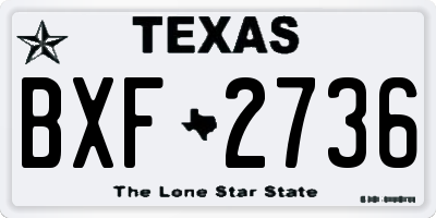 TX license plate BXF2736
