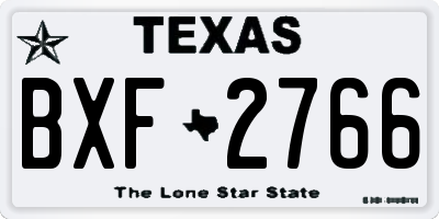 TX license plate BXF2766