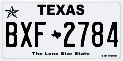TX license plate BXF2784