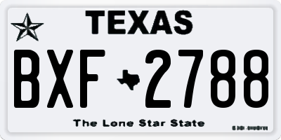 TX license plate BXF2788