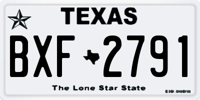 TX license plate BXF2791