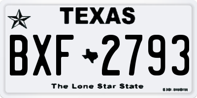 TX license plate BXF2793