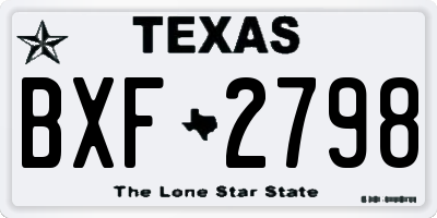 TX license plate BXF2798