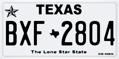TX license plate BXF2804