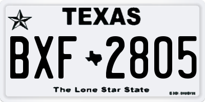 TX license plate BXF2805