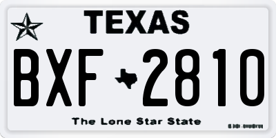 TX license plate BXF2810