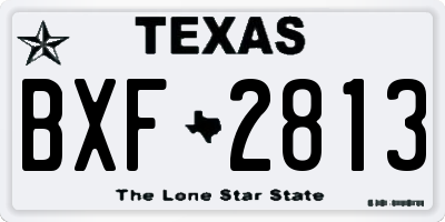 TX license plate BXF2813